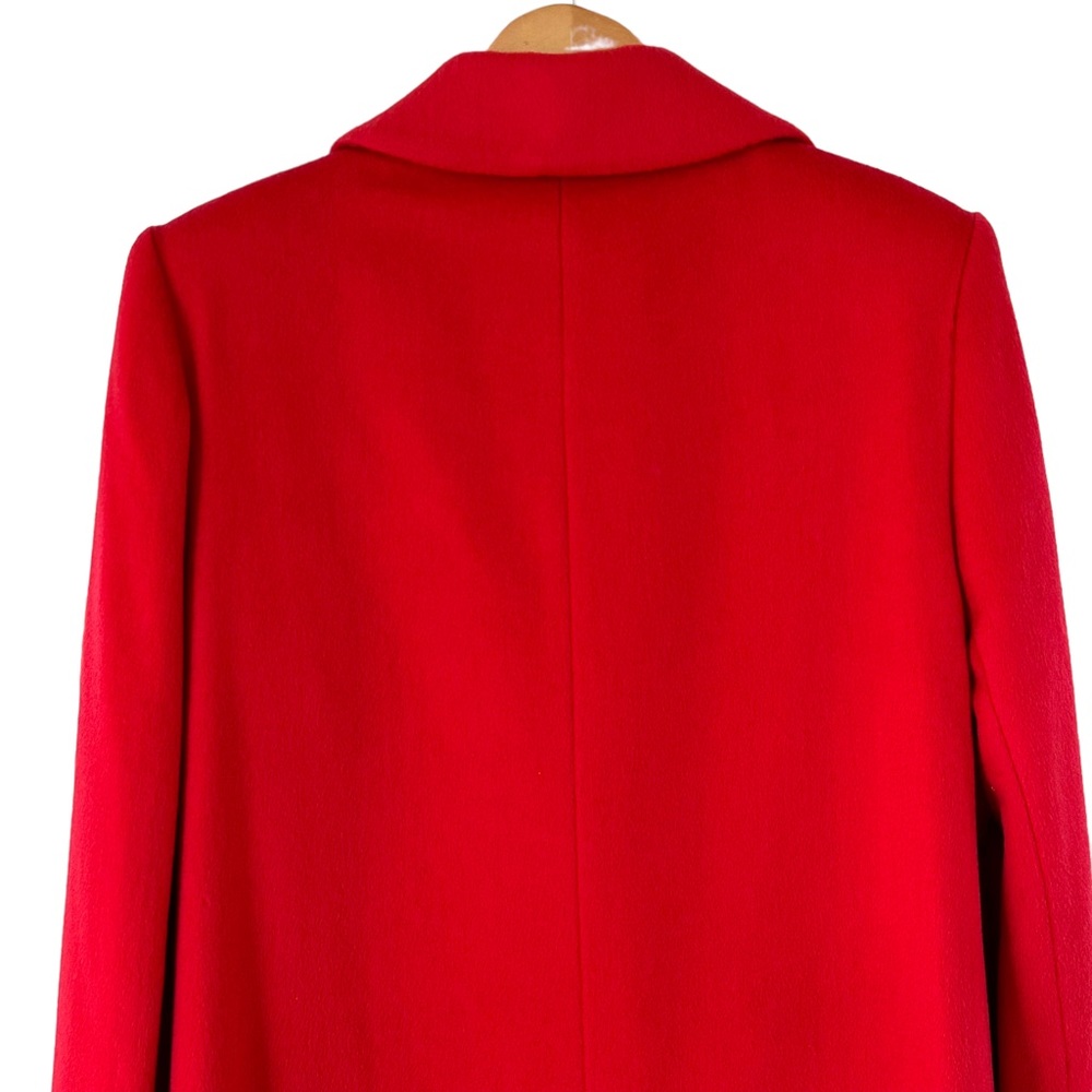 Stunning Alorna By Forstmann Vintage Red Long Wool Coat Overcoat Union Made USA - Picture 11 of 16
